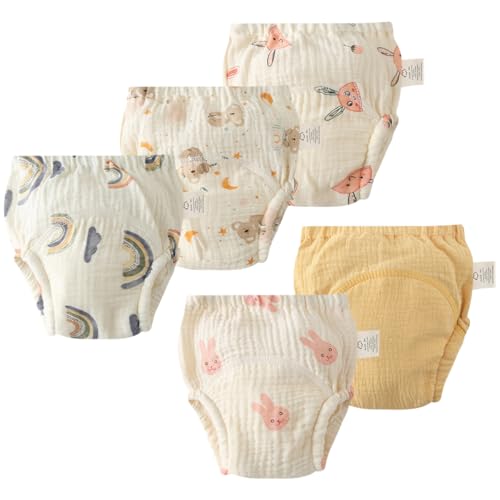 ACMEDE Töpfchen Trainingshose, 5er Pack Baby Trainingshosen Töpfchen Unterwäsche Kleinkinder Windelhosen Trainerhosen Toilettentraining Unterwäsche Trainingshose 6 Monate - 4 Jahre von ACMEDE