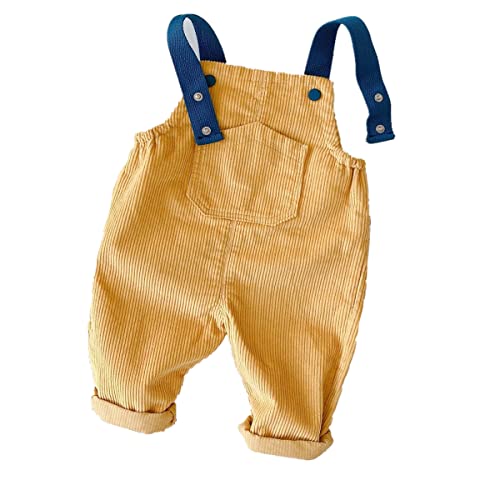 ACMEDE Unisex Baby Kordsamt Latzhose, Verstellbare Ärmellose Strampler Overall Baby Jungen Cordhose Kordhose Kinderhose jungenhose Latzhose Trägerhose Größe 80-130 von ACMEDE