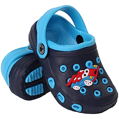 ACMEDE Unisex Kinder Clogs Pantoletten Jungen Mädchen Sommer Sandalen Gartenschuhe Atmungsaktiv rutschfest Strand Hausschuhe (Navy blau, Numeric_35) von ACMEDE