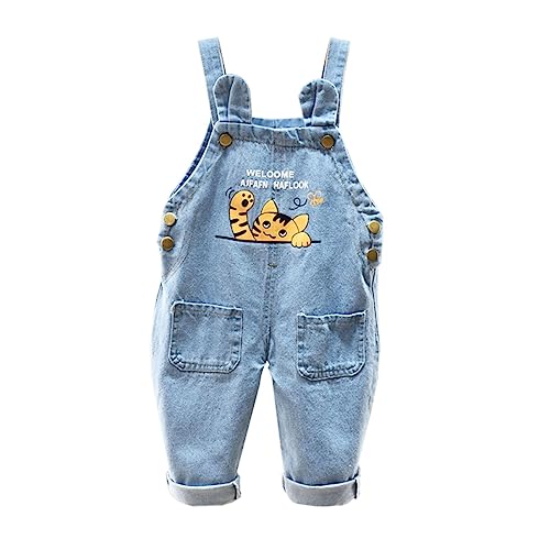 ACMEDE baby Mädchen Jeans Latzhose Jumpsuit Gr. 74/80/86/92/98 baby Jungen Lange Hose Overall mit Verstellbaren Hosenträgern Overall Straight Leg Strampler Jeanshose, Höhe 75-100cm von ACMEDE