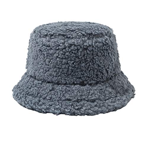 Wintermütze Bucket Hat für Damen/Mädchen, Mode Fischerhüte Warm Baumwolle Pelz Unisex Faltbar Anglerhut, Zum Einkaufen Wandern Camping Reisen Angeln, Geschenk 53-58cm von ACMEDE