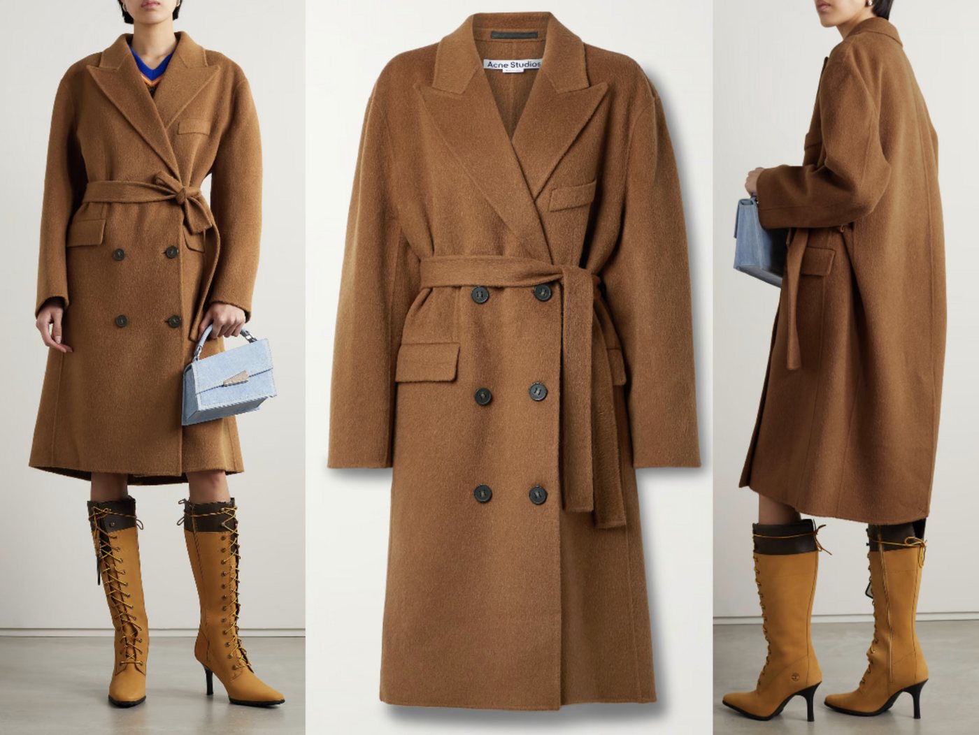 ACNE STUDIOS Wintermantel ACNE STUDIOS Belted Double-Breasted Brushed Alpaca Coat Mantel Jacke J von ACNE STUDIOS