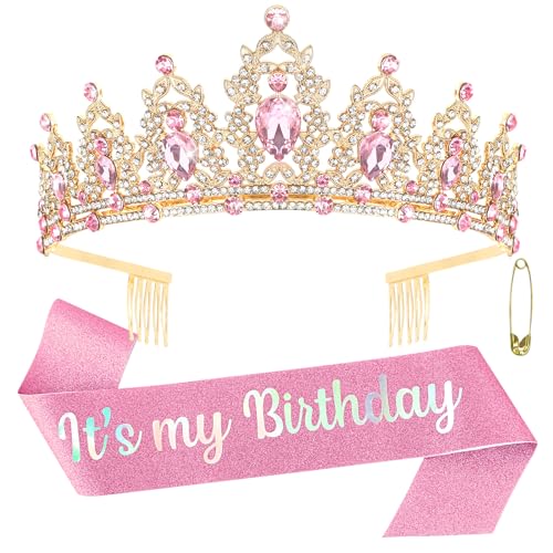 ACO-UINT Rosa Geburtstagskrone für Frauen, Geburtstag Stirnband It's My Birthday Schärpe Geburtstag Tiara, Geburtstag Mädchen Krone Geburtstag Königin Tiara Geburtstag Dekorationen Geschenke ACO-UINT Rosa Geburtstagskrone für Frauen, Geburtstag Stirnband It's My Birthday Schärpe Geburtstag Tiara, Geburtstag Mädchen Krone Geburtstag Königin Tiara Geburtstag Dekorationen Geschenke von ACO-UINT