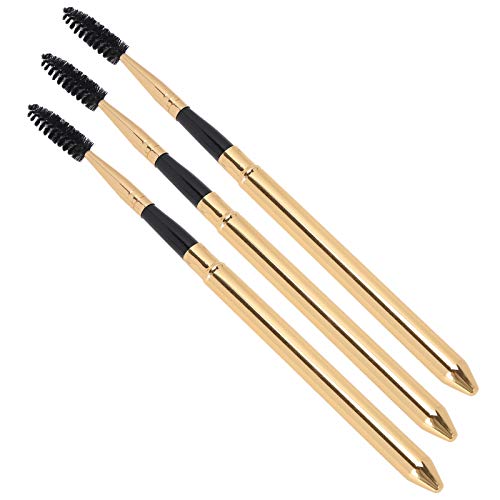 ACOGEDO 3pcs Wiederverwendbare Wimpernbürstenset mit Spiralstabdesign für Mascara Applicator | Tragbarer Augenbrauen-Make-up-Bürste mit Metallhülle für die Verwendung von On-the-Go von ACOGEDO