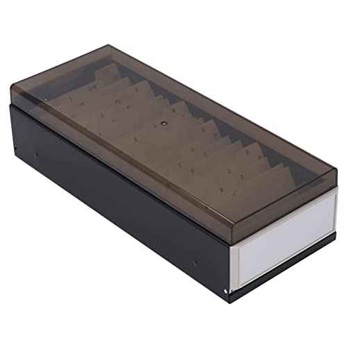 ACOGEDO Karteikartenhalter Organizer | Beherbergt 800 Visitenkarten | Plastik und Eisen-A-Z-Datei mit Hoher Übertragung für Einfache Speicher & Zugriff | Schwarz (Black) von ACOGEDO