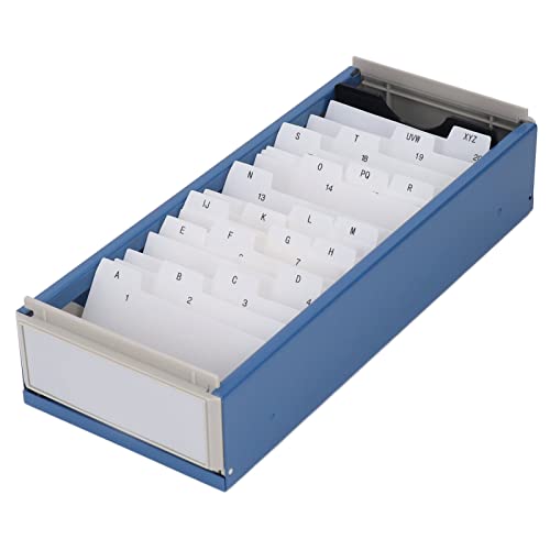 ACOGEDO Karteikartenhalter Organizer | Beherbergt 800 Visitenkarten | Plastik und Eisen-A-Z-Datei mit Hoher Übertragung für Einfache Speicher & Zugriff | Schwarz (Blue) von ACOGEDO