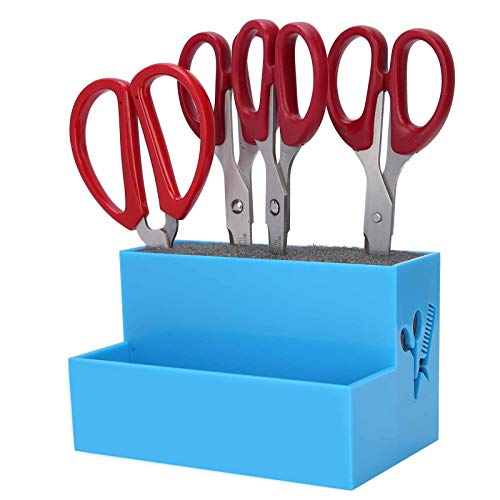 ACOGEDO Scherhalter, Nicht Rutsches Design mit Pinsel 12 Pair-Kapazität Friseur Clips Storage Box Barber Station Organizer für Professionelle Friseurläden und Salons (BLUE) von ACOGEDO