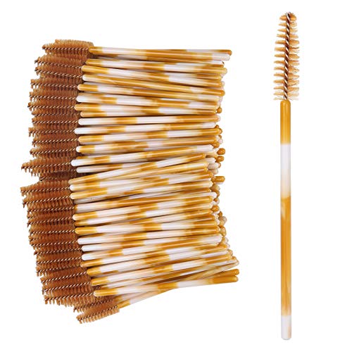 ACOGEDO Tragbarer Einweg -Wimpern -Pinsel Set 200 pcs braune Mascara Applikator mit Flexiblen Faserköpfen für Reisen, Make up und Schönheitssalon. (BROWN) von ACOGEDO