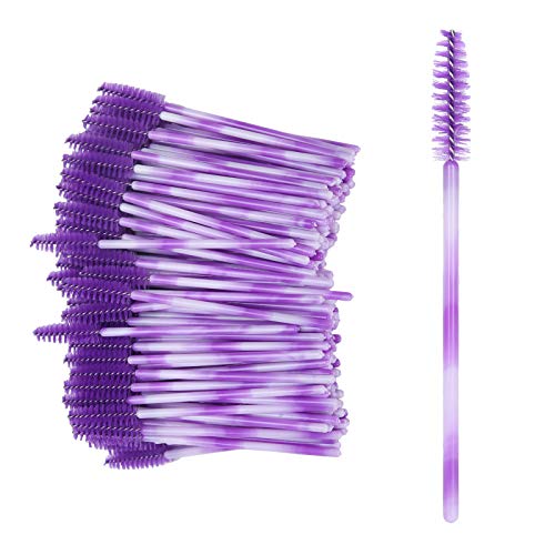 ACOGEDO Tragbarer Einweg -Wimpern -Pinsel Set 200 pcs braune Mascara Applikator mit Flexiblen Faserköpfen für Reisen, Make up und Schönheitssalon. (Dunkelviolett) von ACOGEDO