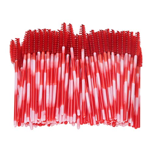 Einweg -Mascara -Zauberstäbe Applikator Set 200pcs Leichte Lila Wimpernverlängerung und Augenbrauenbürste mit Flexibles Faserkopf für eine Präzise Kosmetische Anwendung (Rot) von ACOGEDO