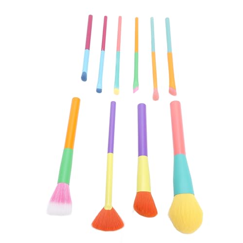 Vielseitiger Farbenfrohe Make -up -Pinsel Set 10 Pcs Weiche Nylonhaarbürsten für Loses Pulver, Rouge, Lidschatten und Konturierung mit Hangbürstenkopfdesign von ACOGEDO