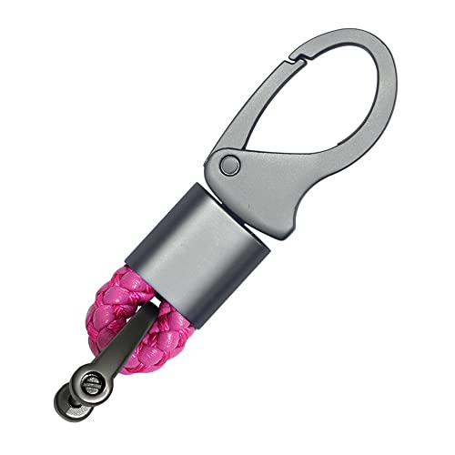 ACPURI Auto Geflochtenes Seil Zinklegierung Schlüsselanhänger Auto Schlüssel Aufhängung Verzierung Schmuck Business Geschenk für Männer Frauen (Hotpink) von ACPURI