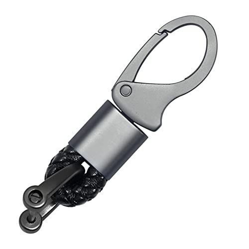 ACPURI Auto Geflochtenes Seil Zinklegierung Schlüsselanhänger Auto Schlüssel Aufhängung Verzierung Schmuck Business Geschenk für Männer Frauen (Schwarz) von ACPURI