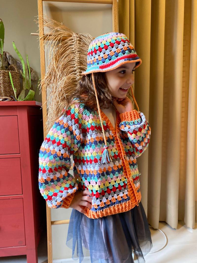 2 Stück Baby Girl Cardigan Hut Set, Häkeln Mädchen Crochet Geschenk Für Sie von ACRCRAFTSTUDIO