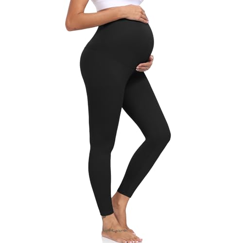 ACTINPUT Umstandsleggings Damen Blickdicht High Waist Umstandshose Elastisch Schwangerschaftsleggings Umstandsmode Leggings for Schwangerschaft von ACTINPUT