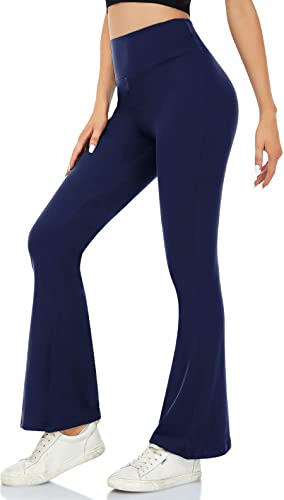 ACTINPUT Yogahose Damen Schlaghose Blickdicht Flared Leggings Bootleg Sporthose Bootcut Jogginghose Fitnesshose Jazzpants（Marineblau，M） von ACTINPUT
