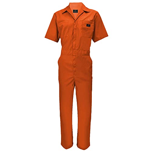 ACTIVE UNIFORMS Coveralls Workwear Herren Kurzarm Overall, Orange/Abendrot im Zickzackmuster (Sunset Chevron), XL von ACTIVE UNIFORMS