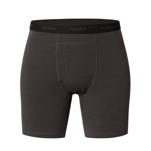 ACUSHLA-Boxershorts aus Merinowolle für Herren – atmungsaktive, weiche, geruchshemmende Unterwäsche mit langen Beinen und Unterhosen von ACUSHLA