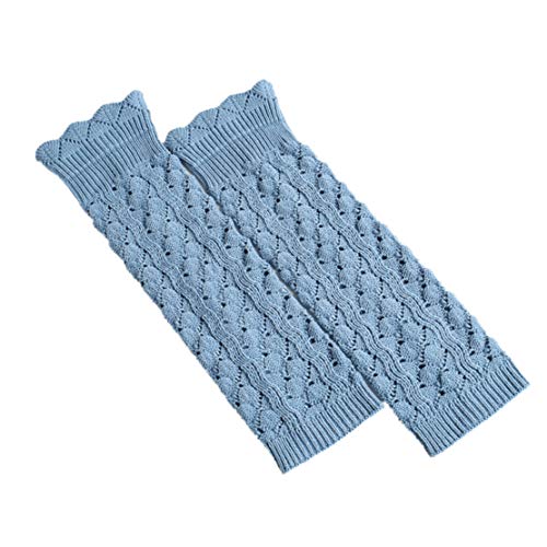 ACVIP Damen Lange Imitation Spitze Hohle Stulpen Beinstulpen Warme Legwarmers(Hellblau) von ACVIP
