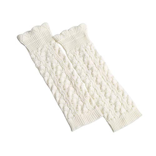 ACVIP Damen Lange Imitation Spitze Hohle Stulpen Beinstulpen Warme Legwarmers(Weiß) von ACVIP