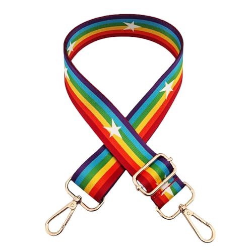 ACVIP Damen Taschengurt Schulterriemen Regenbogendruck Schultergurte längenverstellbarer breite 3.8CM Tragegurt für Handtaschen(Regenbogen #7) von ACVIP