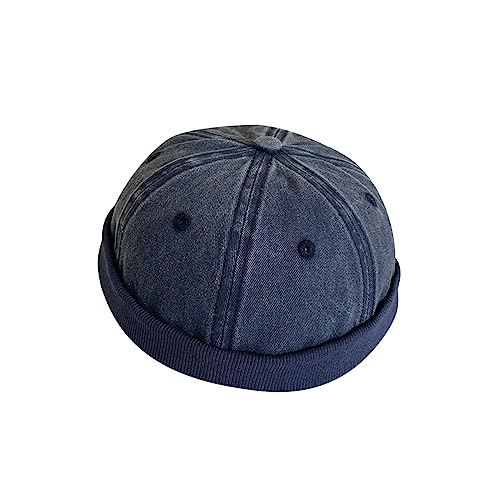 ACVIP Docker-Cap Jeans Denim Baseball Cap Dockermütze Damen Herren Seemannsmütze Dockercap(Dunkelblau) von ACVIP