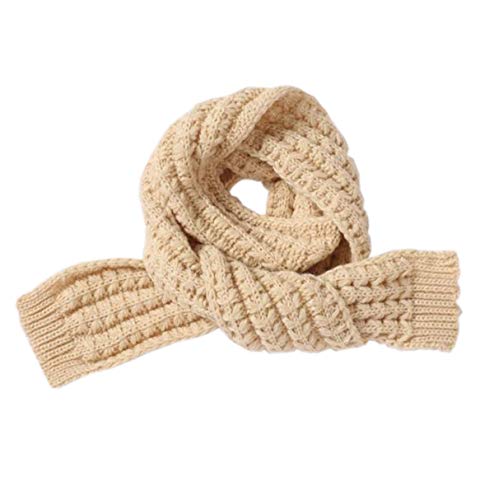 ACVIP Jungen Mädchen Schals einfarbig Winterschal Strickschal weicher Halswärmer(Beige) von ACVIP