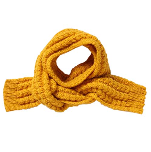 ACVIP Jungen Mädchen Schals einfarbig Winterschal Strickschal weicher Halswärmer(Gelb) von ACVIP