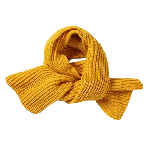 ACVIP Kinder Strickschal Winter Warme Stricken Schal Junge Mädchen einfarbiges Halsschal(Gelb) von ACVIP