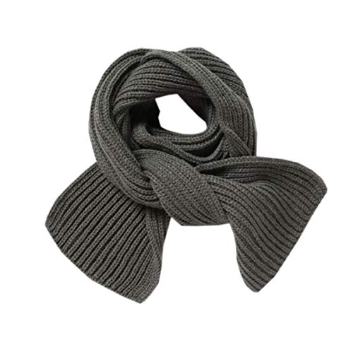 ACVIP Kinder Strickschal Winter Warme Stricken Schal Junge Mädchen einfarbiges Halsschal(Grau) von ACVIP