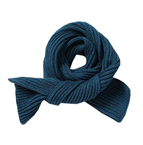 ACVIP Kinder Strickschal Winter Warme Stricken Schal Junge Mädchen einfarbiges Halsschal(Teal) von ACVIP