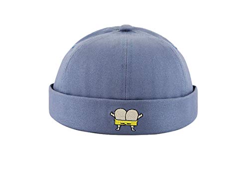 ACVIP Kinder Vintage Docker Mütze aus Baumwolle Seemannsmütze Hafenmütze Bikercap für Jungen Mädchen(Hutumfang 50 cm,Denim blau) von ACVIP