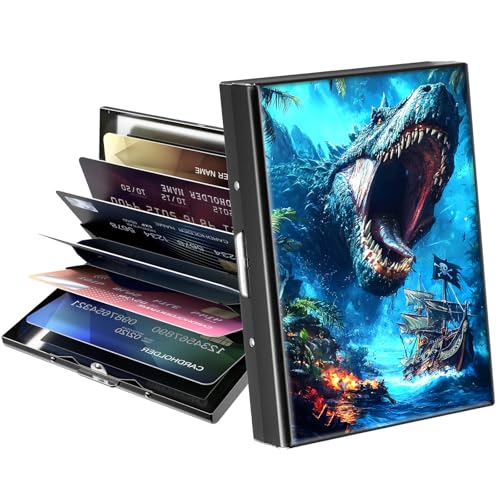 ACWDMKH Metallgeldbörse, Kreditkartenetui für Damen und Herren, RFID-blockierender Kartenhalter, Mini-schlanke Aluminium-Brieftasche, Ausweishülle, Hartschale, Visitenkartenhalter, Blauer von ACWDMKH