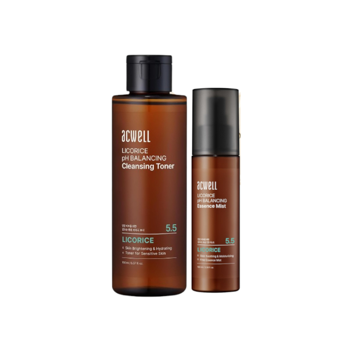ACWELL - Licorice pH Balancing Cleansing Toner - 150ml + Essence Mist - 100ml Set von ACWELL