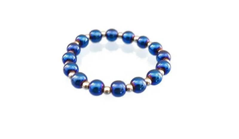 Blau Und Silber Hämatit Edelstein Armband von ACWJewelryDesign