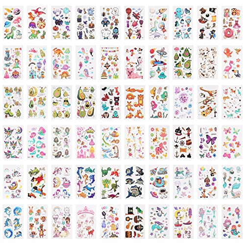 ACWOO Temporäre Tattoo Set Kinder Tattoos, 60 Blätter Kindertattoos Aufkleber Stickers, Tattoo Kinder Mädchen Jungen für Geschenktüten Kindergeburtstag Mitgebsel ACWOO Temporäre Tattoo Set Kinder Tattoos, 60 Blätter Kindertattoos Aufkleber Stickers, Tattoo Kinder Mädchen Jungen für Geschenktüten Kindergeburtstag Mitgebsel von ACWOO