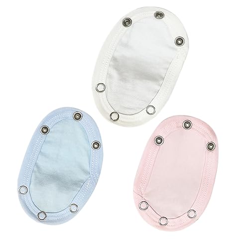 3 Stück Silikon Bodyverlängerung Baby, Verlängerung für Strampler Baby Weste, Baby Body Extender, Einstellbare Länge Baby Kleidung Extender, Für Strampler Baby Weste (Blau, Weiß und Rosa) von ACYDSR