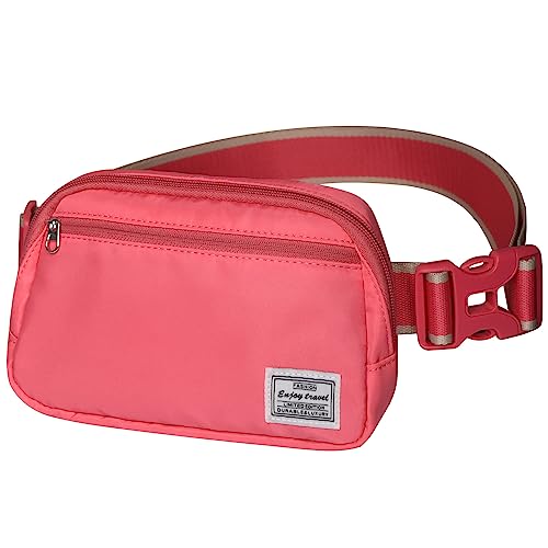 ACdream Hüfttasche zum Laufen, Bauchtasche für Damen und Herren, Crossbody-Gürteltasche, Bauchtasche mit verstellbarem Gurt für Wandern, Workout, Sport, Reisen, korallenrot, Small von ACdream