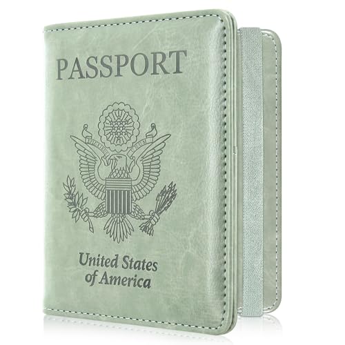 ACdream RFID-blockierende Reisebrieftasche – Premium-PU-Leder-Hülle, Reisepass Buch mit Kartenhalter, Stiftschlitz, hält Organisation und Reiseutensilien für Damen und Herren, Agavengrün, von ACdream