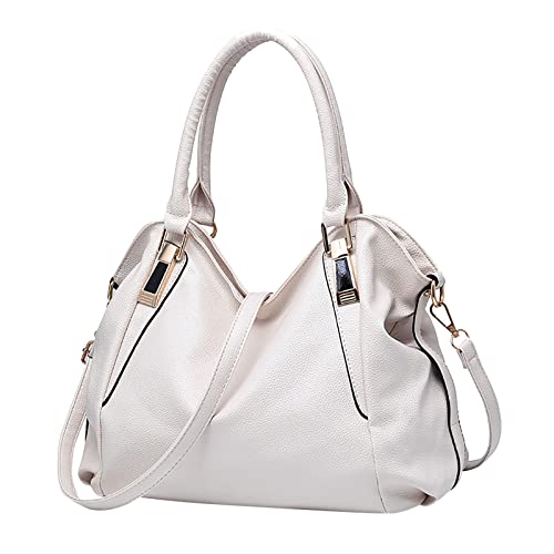 Geflochtene Taschen Geräumige Mode-Damen-Handtaschen-Damen-Geldbörsen-Umhängetaschen-Schulter-Taschen-Ledertasche Taktische Hüfttasche Kleine Taschen Utility Gadget (White, One Size) von ACemt