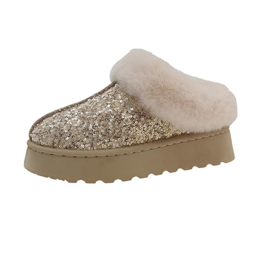 ACosySch Damen Winter Plüsch Pantoffeln Indoor Schlafzimmer stiefel Schlupfstiefel Outdoor Boots Damen Warm Gefüttert Schneestiefel von ACosySch
