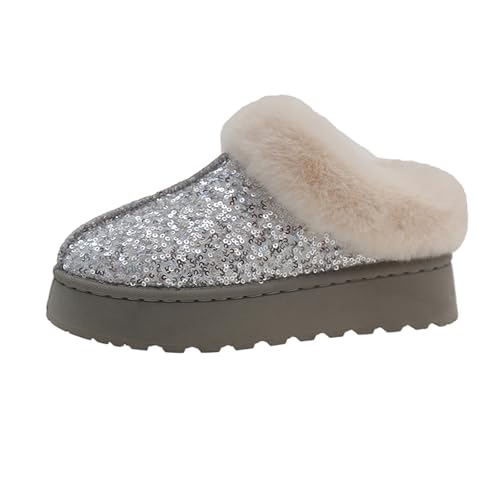 ACosySch Damen Winter Plüsch Pantoffeln Indoor Schlafzimmer stiefel Schlupfstiefel Outdoor Boots Damen Warm Gefüttert Schneestiefel von ACosySch