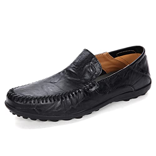 ACosySch Herren Loafers Mokassins Leder Leichte Mokassins Slipper Leder Slip On Fahren Schuhe Weich Handgefertigt Flache Business Schuhe EU 36-EU 46 von ACosySch