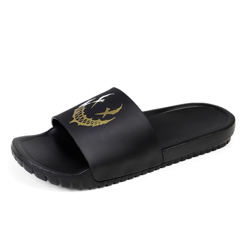 ACosySch Herren Slip-On Hausschuhe Anti-Rutsch-Duschsandalen Weiche Badeschuhe für den Innenbereich Hausgarten Badezimmer Poolseite Strand EU38-EU49 von ACosySch