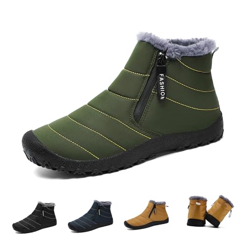 ACosySch Herren Winterschuhe Warm Wasserdicht Barfussschuhe Barefoot Shoes Gefüttert Schneestiefel Winter Outdoor Boots Winterstiefel von ACosySch