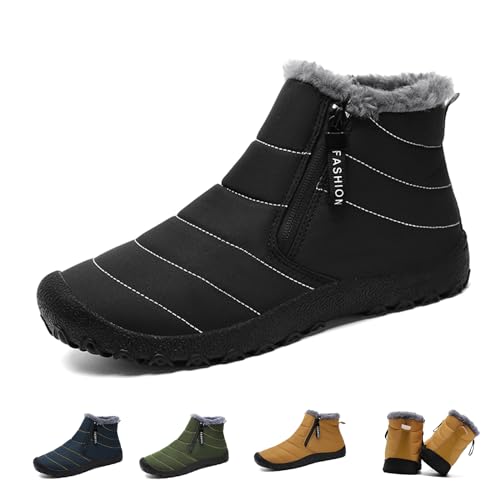 ACosySch Herren Winterschuhe Warm Wasserdicht Barfussschuhe Barefoot Shoes Gefüttert Schneestiefel Winter Outdoor Boots Winterstiefel von ACosySch