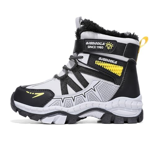 ACosySch Kinder Winterschuhe Gefüttert Winterstiefel Trekkingschuhe für Jungen Mädchen Outdoor rutschfest Winterschuhe Gr.30-40 von ACosySch