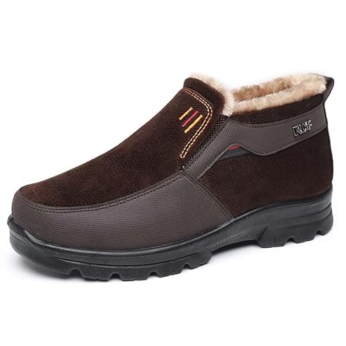 ACosySch Winter Extra weite Diabetikerschuhe aus Baumwolle Herren Warm Gefüttert Winterstiefel Bequem rutschfest Winterschuhe GR.39-48 von ACosySch