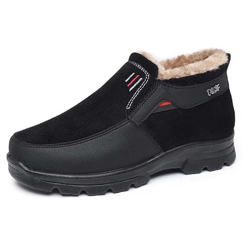 ACosySch Winter Extra weite Diabetikerschuhe aus Baumwolle Herren Warm Gefüttert Winterstiefel Bequem rutschfest Winterschuhe GR.39-48 von ACosySch