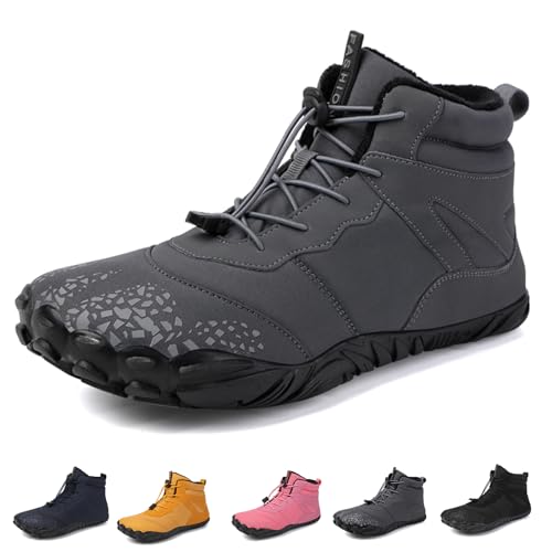 ACosySch Winterschuhe Herren Winterstiefel Wanderstiefel Trekking Winter Barfußschuhe Damen Stiefel Gefüttert Warm Rutschfeste Boot Größe 36-47 von ACosySch